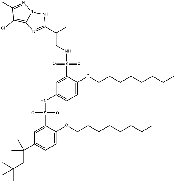 N-[3-[N-[2-(7-Chloro-6-methyl-1H-pyrazolo[1,5-b][1,2,4]triazol-2-yl)propyl]sulfamoyl]-4-(octyloxy)phenyl]-2-(octyloxy)-5-(1,1,3,3-tetramethylbutyl)benzenesulfonamide