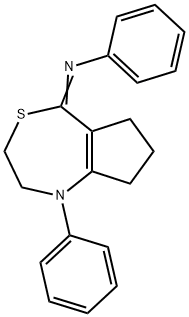 N-[(5E)-1-Phenyl-1,2,3,6,7,8-hexahydro-5H-cyclopenta[e][1,4]thiazepin- 5-ylidene]aniline