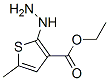 3-Thiophenecarboxylicacid,2-hydrazino-5-methyl-,ethylester(9CI)