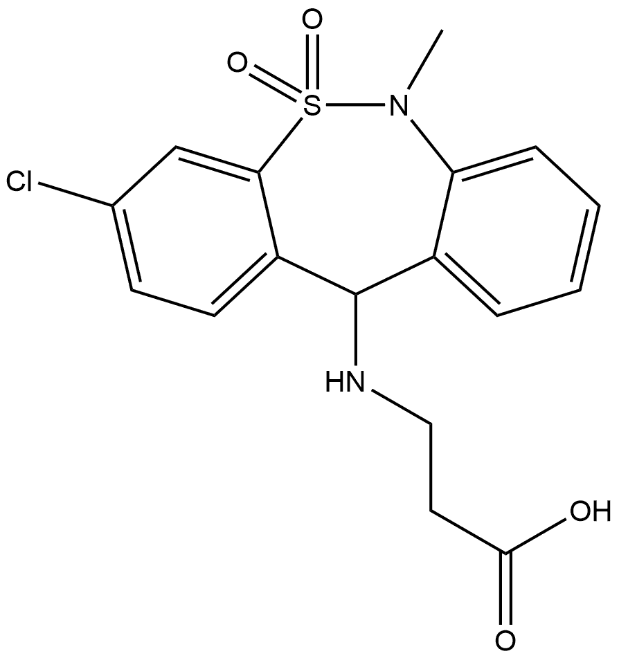 N-(3-Chloro-6,11-dihydro-6-methyl-5,5-dioxidodibenzo[c,f][1,2]thiazepin-11-yl)-β-alanine