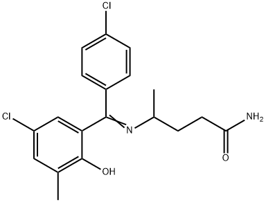 4-[[(E)-(3-chloro-5-methyl-6-oxo-1-cyclohexa-2,4-dienylidene)-(4-chlor ophenyl)methyl]amino]pentanamide