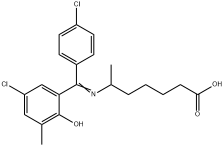Heptanoic acid, 6-(((5-chloro-2-hydroxy-3-methylphenyl)(4-chlorophenyl )methylene)amino)-