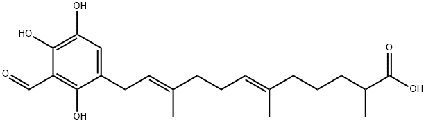 (6E,10E)-12-(3-Formyl-2,4,5-trihydroxyphenyl)-2,6,10-trimethyl-6,10-dodecadienoic acid