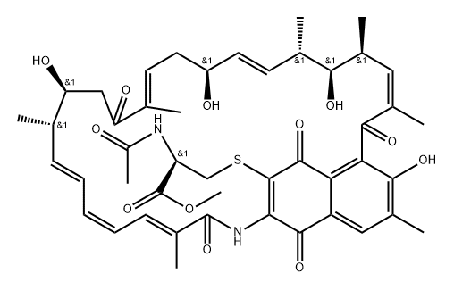 30-[[(R)-2-Acetylamino-3-methoxy-3-oxopropyl]thio]-30-dechloronaphthomycin A