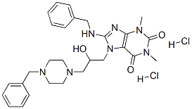 8-(benzylamino)-7-[3-(4-benzylpiperazin-1-yl)-2-hydroxy-propyl]-1,3-di methyl-purine-2,6-dione dihydrochloride