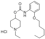 o-(Hexyloxy)carbanilic acid 1-ethyl-4-piperidyl ester hydrochloride