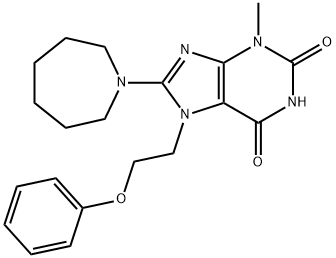 8-(Hexahydro-1H-azepin-1-yl)-3,7-dihydro-3-methyl-7-(2-phenoxyethyl)-1 H-purine-2,6-dione