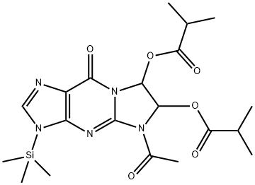 Propanoic  acid,  2-methyl-,  5-acetyl-5,6,7,9-tetrahydro-9-oxo-3-(trimethylsilyl)-3H-imidazo[1,2-a]purine-6,7-diyl  ester  (9CI)