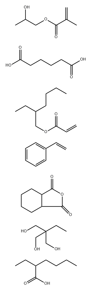 Hexanedioic acid, polymer with ethenylbenzene, 2-ethylhexyl 2-propenoate, 2-ethyl-2-(hydroxymethyl)-1,3-propanediol, hexahydro-1,3-isobenzofurandione and 2-hydroxyethyl 2-methyl-2-propenoate, 2-ethylhexanoate