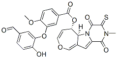 (-)-3-(5-Formyl-2-hydroxyphenyloxy)-4-methoxybenzoic acid (5aS,6S)-1,2,3,4,5a,6-hexahydro-2-methyl-1,4-dioxo-3-thioxooxepino[3',4':4,5]pyrrolo[1,2-a]pyrazine-6-yl ester