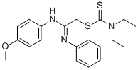 Diethylcarbamodithioic acid 2-((4-methoxyphenyl)amino)-2-(phenylimino) ethyl ester