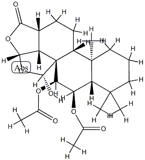 (3R,3aα,5aα,9aβ,11aα,12R)-3β,3bβ-(Epoxymethano)-4α,5α,12-trihydroxy-3a,3b,4,5,5a,6,7,8,9,9a,9bα,10,11,11a-tetradecahydro-6,6,9a-trimethylphenanthro[1,2-c]furan-1(3H)-one 4,5-diacetate