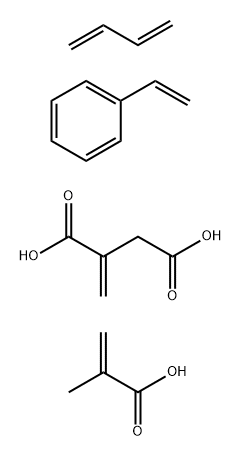 Butanedioic acid, methylene-, polymer with 1,3-butadiene, ethenylbenzene and 2-methyl-2-propenoic acid, sodium salt