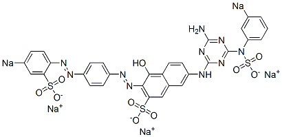 7-[4-Amino-6-(3-sodiosulfoanilino)-1,3,5-triazin-2-ylamino]-4-hydroxy-3-[4-(4-sodiosulfophenylazo)phenylazo]-2-naphthalenesulfonic acid sodium salt