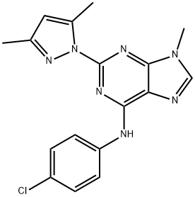 N-(4-氯苯基)-2-(3,5-二甲基-1H-吡唑-1-基)-9-甲基-9H-嘌呤-6-胺
