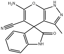 6'-amino-3'-methyl-2-oxo-1,2-dihydro-1'H-spiro[indole-3,4'-pyrano[2,3-c]pyrazole]-5'-carbonitrile