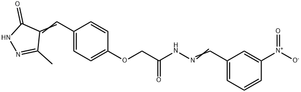 2-[4-[(Z)-(3-methyl-5-oxo-1H-pyrazol-4-ylidene)methyl]phenoxy]-N-[(3-n itrophenyl)methylideneamino]acetamide