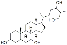(3R,5S,7R,8S,9S,10R,13R,14S,17S)-17-[(2R)-5,7-dihydroxy-6-methyl-hepta n-2-yl]-10,13-dimethyl-2,3,4,5,6,7,8,9,11,12,14,15,16,17-tetradecahydr o-1H-cyclopenta[a]phenanthrene-3,7-diol