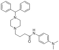 1-Piperazinebutanamide, N-(4-(dimethylamino)phenyl)-4-(diphenylmethyl) -