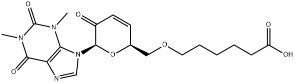 7-(6-O-(5-carboxypentyl)-3,4-dideoxyhex-3-enopyranosyl-2-ulose)theophylline