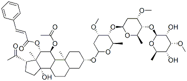 [(3S,10S,11S,12S,13S,14S,17S)-17-acetyl-11-acetyloxy-3-[(2S,4S,5R,6R)-5-[(2S,4S,5R,6R)-5-[(2S,3R,4R,5R,6R)-3,5-dihydroxy-4-methoxy-6-methyl-oxan-2-yl]oxy-4-methoxy-6-methyl-oxan-2-yl]oxy-4-methoxy-6-methyl-oxan-2-yl]oxy-14-hydroxy-10,13-dimethyl-1,2,3,4,5,6,7,8,9,11,12,15,16,17-tetradecahydrocyclopenta[a]phenanthren-12-yl] (E)-3-phenylprop-2-enoate