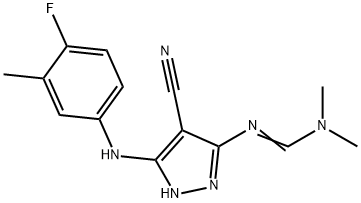 N'-[4-cyano-3-(4-fluoro-3-methylanilino)-1H-pyrazol-5-yl]-N,N-dimethyliminoformamide