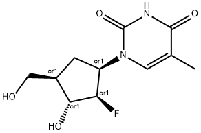 1-((1,2,3,4)-2-fluoro-3-hydroxy-4-(hydroxymethyl)cyclopentyl)-5-methyl-2,4-(1H,3H)-pyrimidinedione