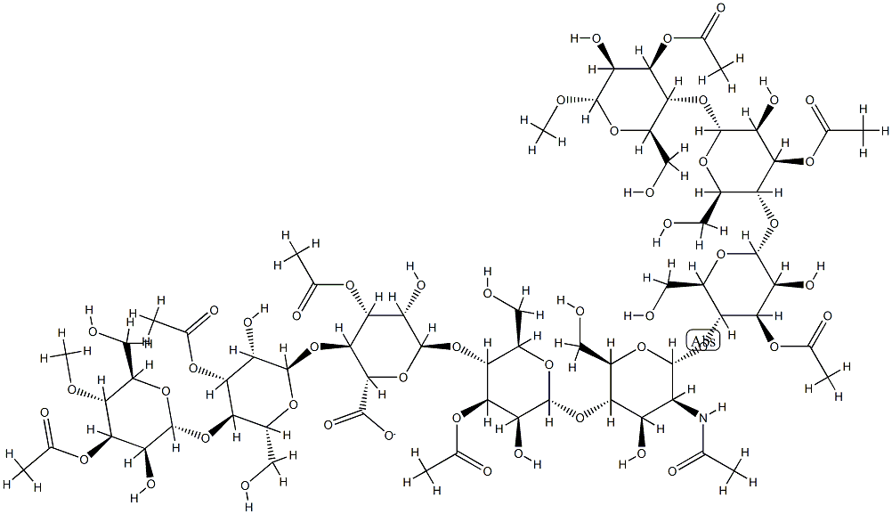 (2S,3S,4S,5S,6S)-6-[(2R,3R,4S,5S,6R)-6-[(2R,3S,4R,5S,6R)-5-acetamido-6 -[(2R,3R,4S,5S,6R)-4-acetyloxy-6-[(2R,3R,4S,5S,6R)-4-acetyloxy-6-[(2R, 3R,4S,5S,6S)-4-acetyloxy-5-hydroxy-2-(hydroxymethyl)-6-methoxy-oxan-3- yl]oxy-5-hydroxy-2-(hydroxymethyl)oxan-3-yl]oxy-5-hydroxy-2-(hydroxyme thyl)oxan-3-yl]oxy-4-hydroxy-2-(hydroxymethyl)oxan-3-yl]oxy-4-acetylox y-5-hydroxy-2-(hydroxymethyl)oxan-3-yl]oxy-4-acetyloxy-3-[(2R,3S,4S,5R ,6R)-4-acetyloxy-5-[(2R,3S,4S,5R,6R)-4-acetyloxy-3-hydroxy-6-(hydroxym ethyl)-5-methoxy-oxan-2-yl]oxy-3-hydroxy-6-(hydroxymethyl)oxan-2-yl]ox y-5-hydroxy-oxane-2-carboxylate