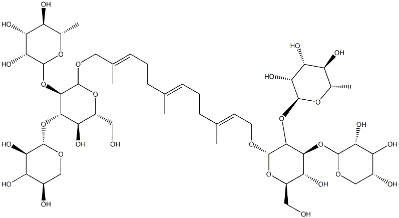 (2E,6E,10E)-2,6,10-Trimethyl-1,12-bis[[2-O-(6-deoxy-α-L-mannopyranosyl)-3-O-(β-D-xylopyranosyl)-β-D-glucopyranosyl]oxy]dodecane-2,6,10-triene