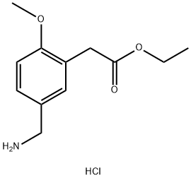 (5-Aminomethyl-2-methoxy-phenyl)-acetic acid ethyl ester HCl