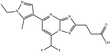 3-[7-(Difluoromethyl)-5-(1-ethyl-5-methyl-pyrazol-4-yl)-[1,2,4]triazolo[1,5-a]pyrimidin-2-yl]propanoic acid