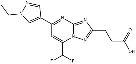 3-(7-(二氟甲基)-5-(1-乙基-1H-吡唑-4-基)-[1,2,4]三唑并[1,5-A]嘧啶-2-基)丙酸