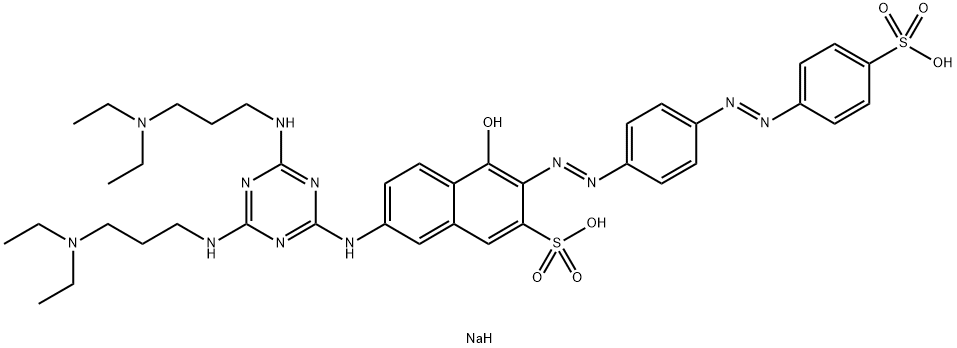 2-Naphthalenesulfonic acid, 7-4,6-bis3-(diethylamino)propylamino-1,3,5-triazin-2-ylamino-4-hydroxy-3-4-(4-sulfophenyl)azophenylazo-, disodium salt