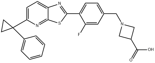 3-Azetidinecarboxylic acid, 1-[[3-fluoro-4-[5-(1-phenylcyclopropyl)thiazolo[5,4-b]pyridin-2-yl]phenyl]Methyl]-