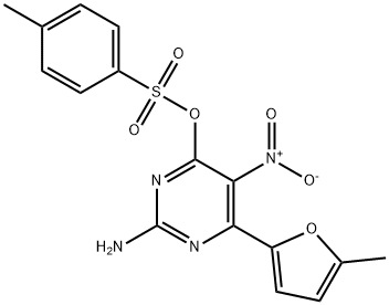 2-Amino-6-(5-methylfuran-2-yl)-5-nitropyrimidin-4-yl 4-methylbenzenesulfonate