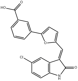 (E)-3-(5-((5-氯-2-氧代吲哚-3-亚基)甲基)呋喃-2-基)苯甲酸