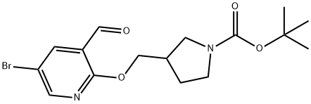 tert-Butyl 3-((5-bromo-3-formylpyridin-2-yloxy)-methyl)pyrrolidine-1-carboxylate