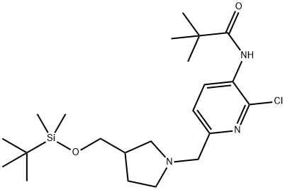 N-(6-((3-((tert-Butyldimethylsilyloxy)methyl)pyrro lidin-1-yl)methyl)-2-chloropyridin-3-yl)pivalamid
