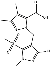 1-[(3-chloro-1-Methyl-5-(Methylsulfonyl)-1H-pyrazol-4-yl)Methyl]-3,4-diMethyl-1H-pyrazol-5-carboxylic acid