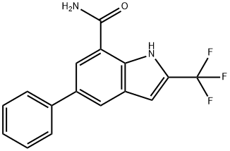 5-phenyl-2-(trifluoromethyl)-1H-indole-7-carboxamide