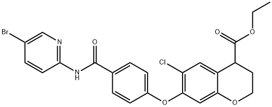 ethyl 7-(4-(5-bromopyridin-2-ylcarbamoyl)phenoxy)-
6-chlorochroman-4-carboxylate