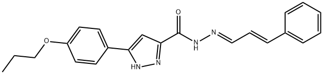 N'-[(1E,2E)-3-phenylprop-2-en-1-ylidene]-3-(4-propoxyphenyl)-1H-pyrazole-5-carbohydrazide