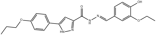 N'-[(E)-(3-ethoxy-4-hydroxyphenyl)methylidene]-3-(4-propoxyphenyl)-1H-pyrazole-5-carbohydrazide