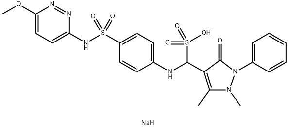 sodium 2,3-dihydro-alpha-[[4-[[(6-methoxypyridazin-3-yl)amino]sulphonyl]phenyl]amino]-1,5-dimethyl-3-oxo-2-phenyl-1H-pyrazole-4-methanesulphonate