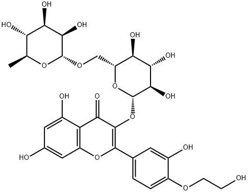 5,7-dihydroxy-2-[3-hydroxy-4-(2-hydroxyethoxy)phenyl]-3-[(2S,3R,4S,5S,6R)-3,4,5-trihydroxy-6-[[(2R,3R,4R,5R,6S)-3,4,5-trihydroxy-6-methyloxan-2-yl]oxymethyl]oxan-2-yl]oxychromen-4-one