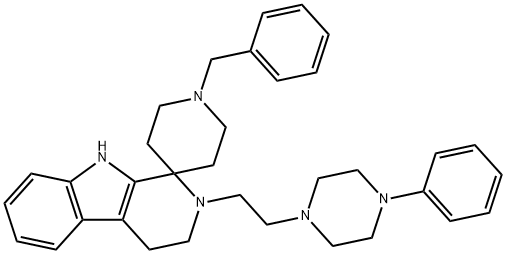 2-(2-(1-phenyl-4-piperazynyl)ethyl)-1,2,3,4-tetrahydro-beta-carboline-1-spiro-4'-N'-benzylpiperidine