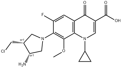 3-Quinolinecarboxylic acid, 7-[(3R,4R)-3-aMino-4-(chloroMethyl)-1-pyrrolidinyl]-1-cyclopropyl-6-fluoro-1,4-dihydro-8-Methoxy-4-oxo-, rel-