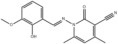 1-[(2-hydroxy-3-methoxybenzylidene)amino]-4,6-dimethyl-2-oxo-1,2-dihydro-3-pyridinecarbonitrile