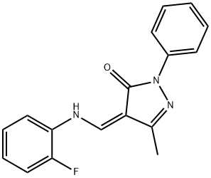 (Z)-4-(((2-fluorophenyl)amino)methylene)-5-methyl-2-phenyl-2,4-dihydro-3H-pyrazol-3-one