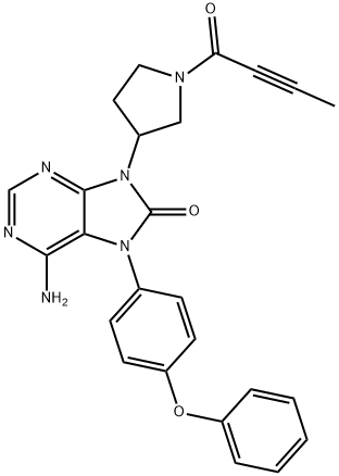8h-purin-8-one, 6-amino-7,9-dihydro-9-[1-(1-oxo-2-butyn-1-yl)-3-pyrrolidinyl]-7-(4-phenoxyphenyl)-